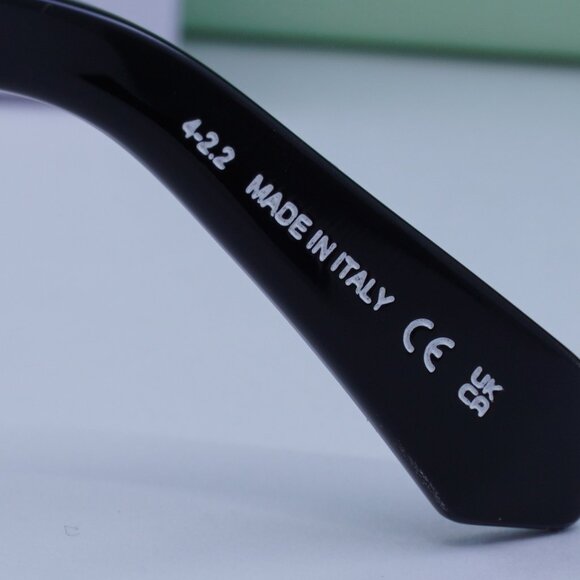 Off-White OERI060 AF LEONARDO 1007 Square Sunglasses – Black/Dark Grey - Picture 7 of 11